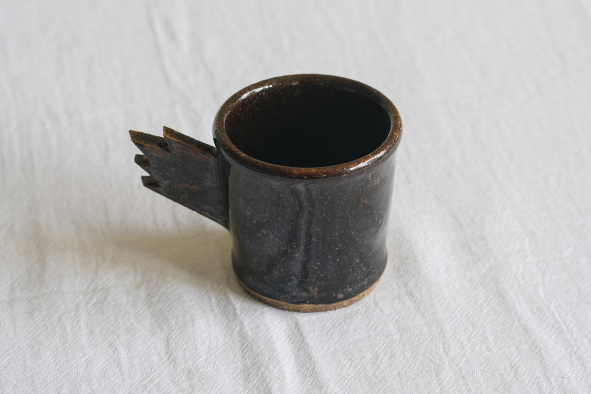 Black Bird Earthenware Mug(Small Brown) – No. 1