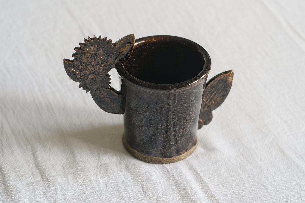 Black Bird Earthenware Mug(Brown) – No. 2