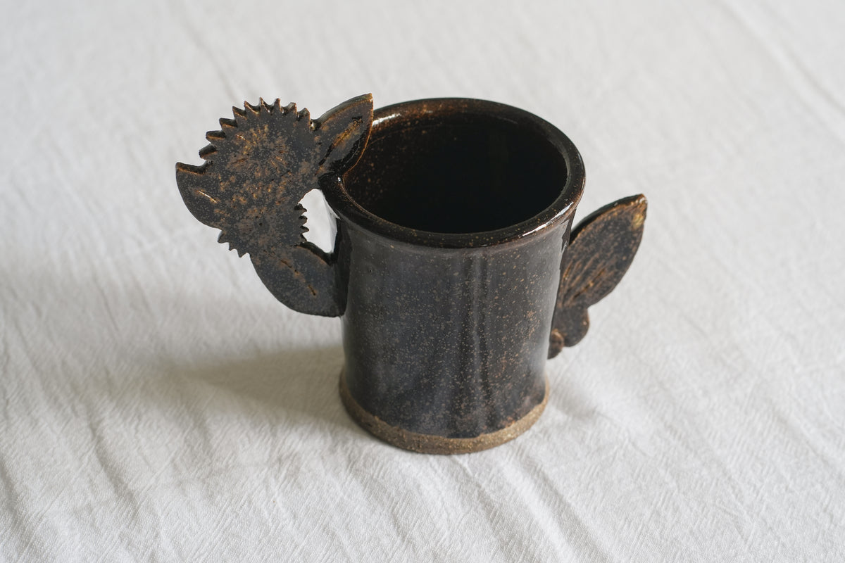 Black Bird Earthenware Mug(Brown) – No. 2