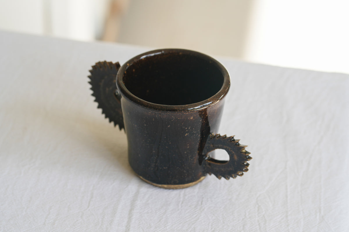 Black Bird Earthenware Mug(Small Brown) – No. 2