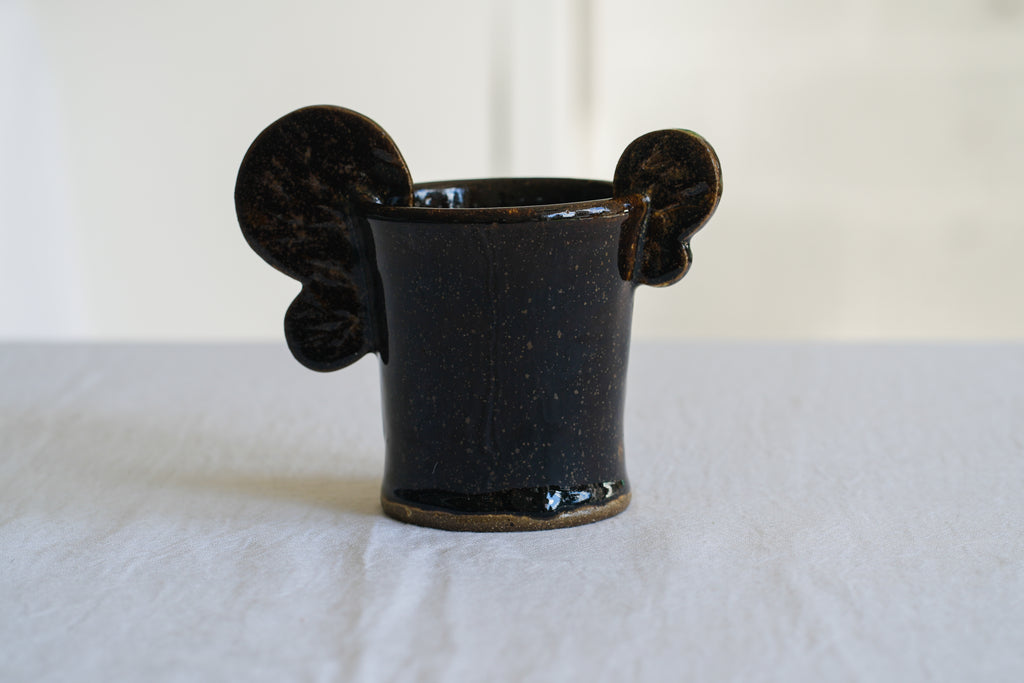 Black Bird Earthenware Mug(Brown) – No. 3