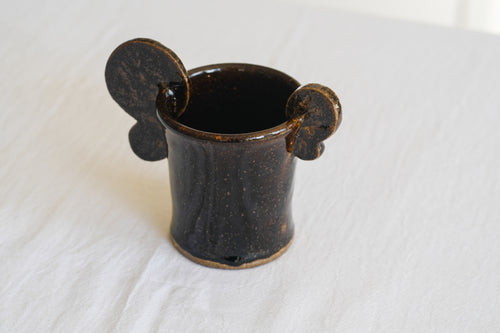 Black Bird Earthenware Mug(Brown) – No. 3