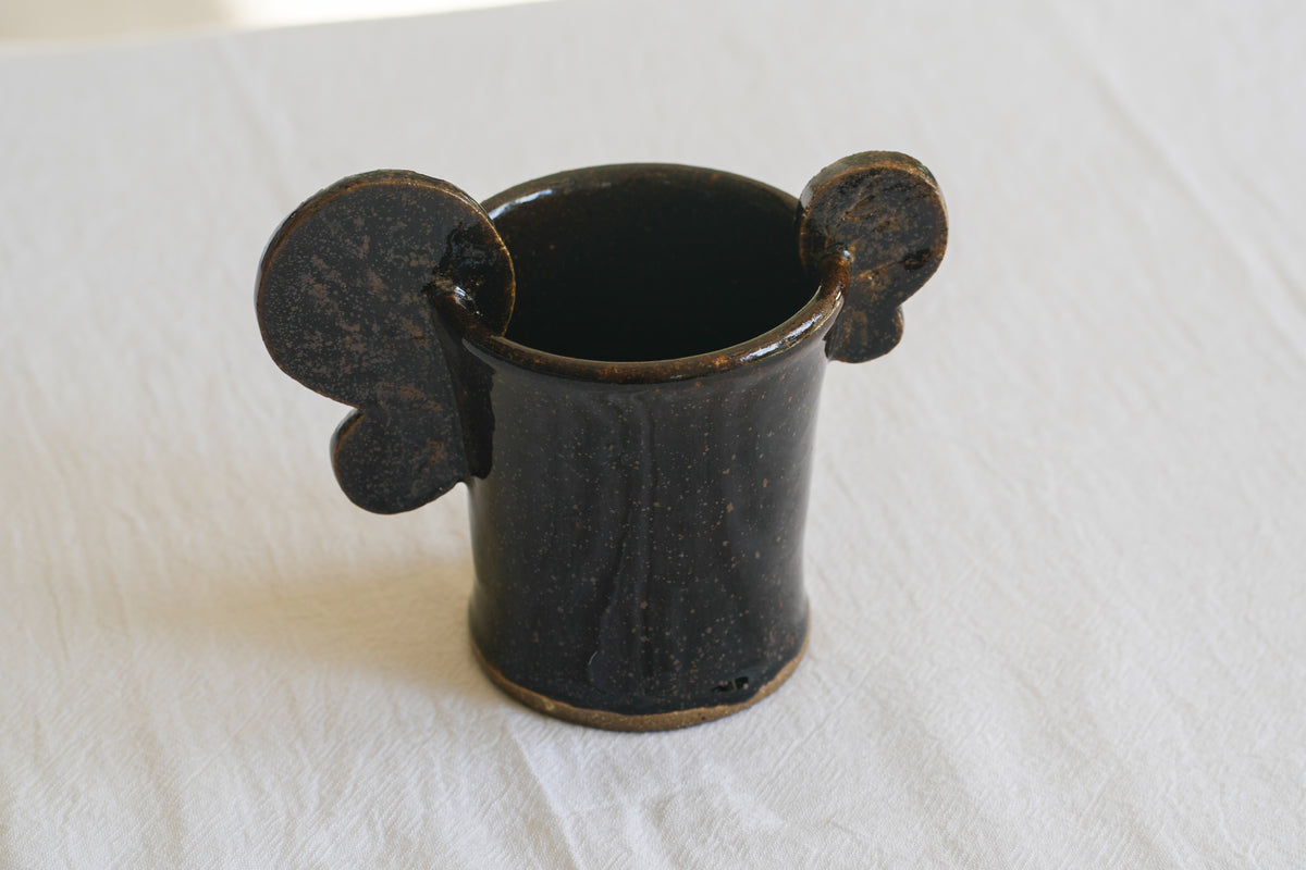 Black Bird Earthenware Mug(Brown) – No. 3
