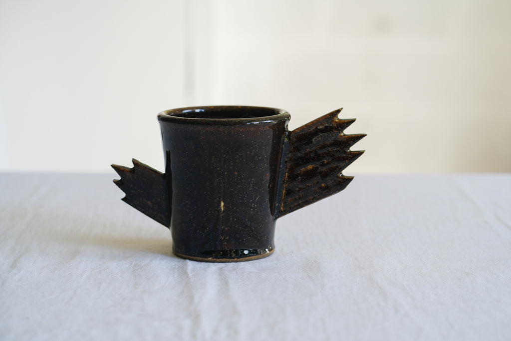 Black Bird Earthenware Mug(Brown) – No. 4