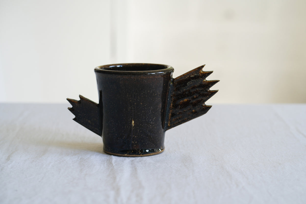 Black Bird Earthenware Mug(Brown) – No. 4
