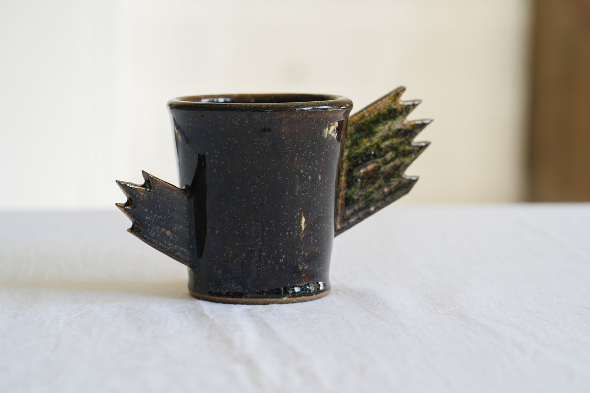 Black Bird Earthenware Mug(Brown) – No. 4