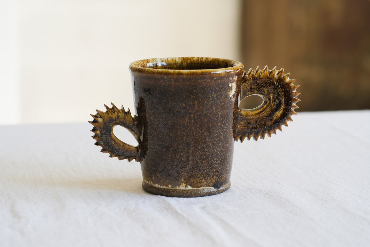 Black Bird Earthenware Mug(Brown) – No. 5